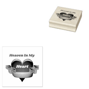 Heaven In My Heart Wooden Rubber Stamp