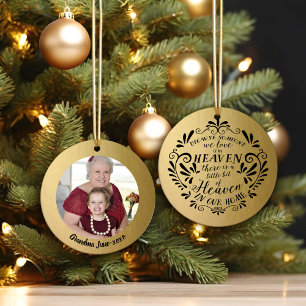 Heaven in our Home...Gold Memorial Photo Ceramic Ornament