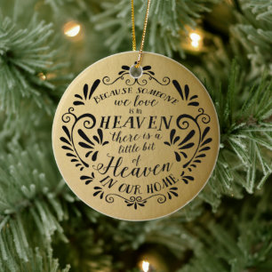 Heaven in our Home...Gold Memorial Photo Ceramic Ornament