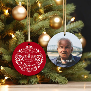 Heaven in our Home...Red Customised Memorial Photo Ceramic Ornament