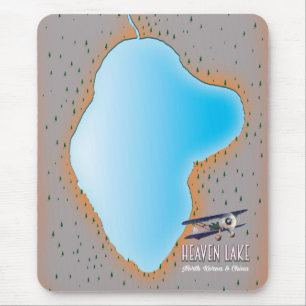 Heaven Lake North Korea & China map Mouse Pad