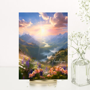 Heaven Mountains Sun Wild Flowers Sympathy Card