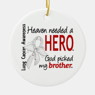 Heaven Needed a Hero Brother Lung Cancer Ceramic Tree Decoration