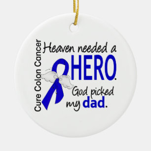Heaven Needed a Hero Colon Cancer Dad Ceramic Tree Decoration