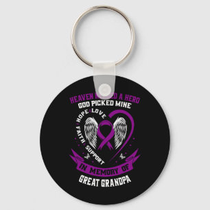 Heaven Needed a Hero God Great Grandpa Pancreatic  Key Ring