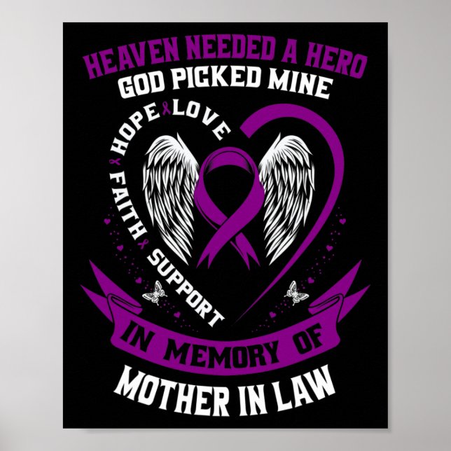 Heaven Needed a Hero God Mother In Law Mum Pancrea Poster (Front)