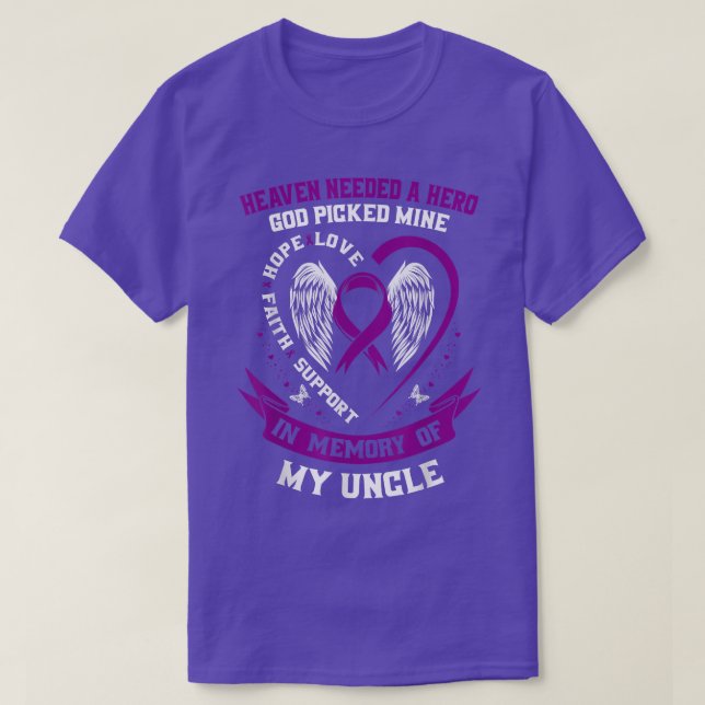 Heaven Needed a Hero God Picked My Uncle Alzheimer T-Shirt (Design Front)