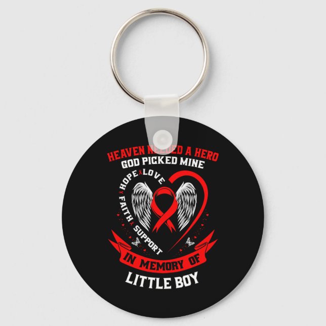 Heaven Needed A Hero God Picked Son Little Boy Hea Key Ring (Front)