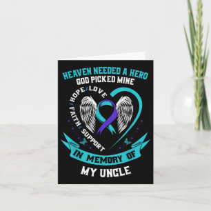 Heaven Needed A Hero Veteran Uncle Suicide Awarene Card
