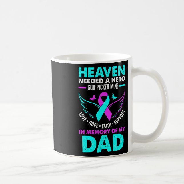 Heaven Needed Hero God Picked Mine Dad Suicide Pre Coffee Mug (Right)