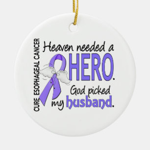 Heaven Needed Hero Oesophageal Cancer Husband Ceramic Ornament