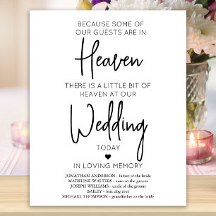Heaven Poem In Loving Memory Wedding Memorial Poster