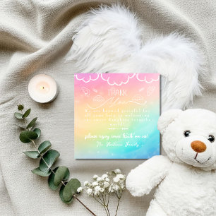 Heaven Rainbow baby Labor Delivery NICU Hospital Thank You Card