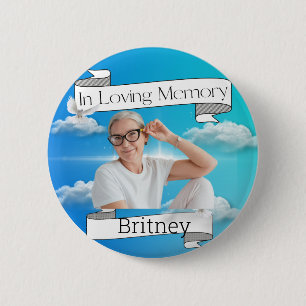Heaven & Ribbon Memorial RIP 6 Cm Round Badge