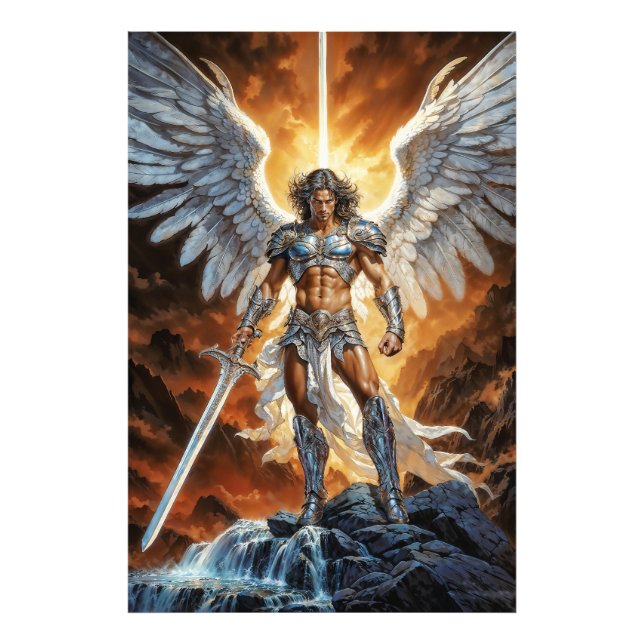 Heaven’s Golden Vanguard Archangel Michael Photo Print (Front)