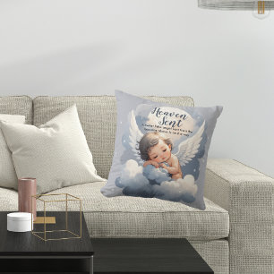 Heaven Sent Angel Baby In Clouds Baby Shower Cushion