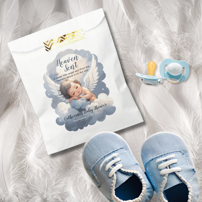 Heaven Sent Angel Baby In Clouds Baby Shower Favour Bag (Creator Uploaded)