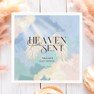 Heaven Sent Angel Wings Pastel Baby Shower         Napkin