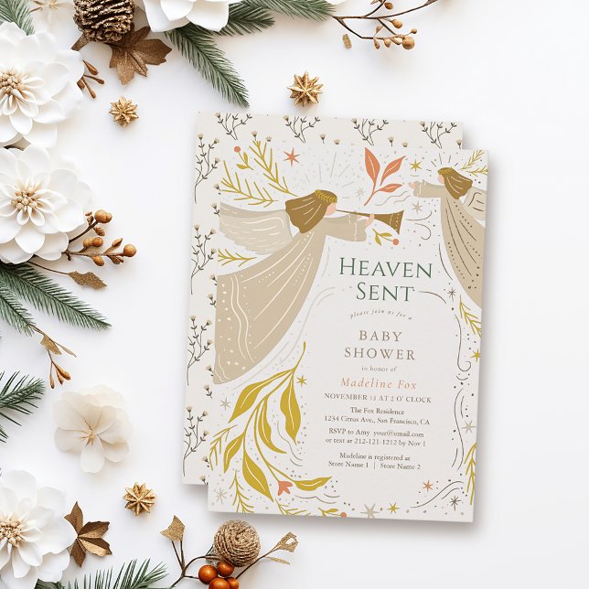 Heaven Sent Angels Baby Shower Invitation (Creator Uploaded)