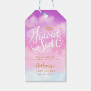 Heaven Sent Baby Shower Favour Gift Tags