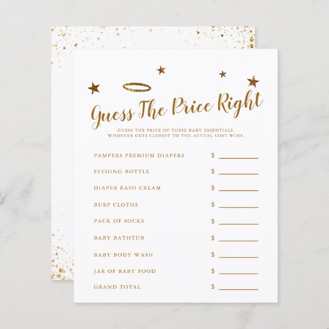 Heaven Sent Baby Shower Guess The Price Right (Front/Back)