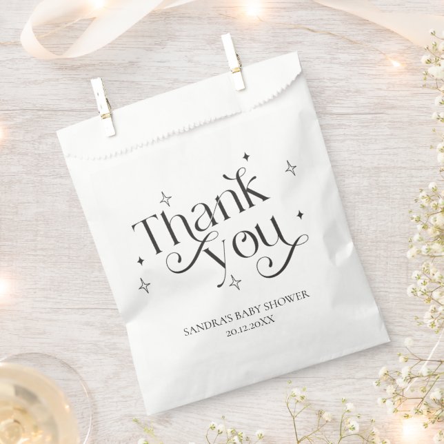 Heaven Sent Baby Shower Thank You Favour Bag (Clipped)