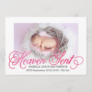 Heaven Sent Birth Announcement   Girl