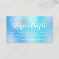 Heaven Sent Blue Baby Shower Diaper Raffle Ticket