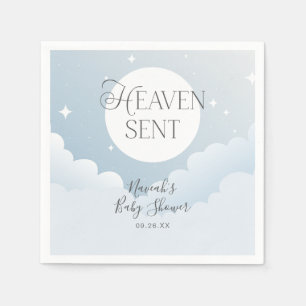 Heaven Sent Blue Clouds Baby Shower Napkin