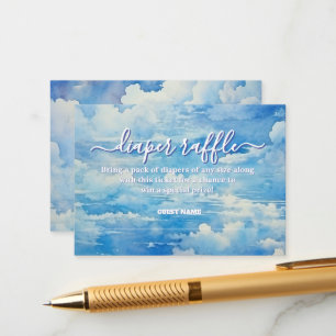 Heaven Sent Blue sky Diaper Raffle Enclosure Card