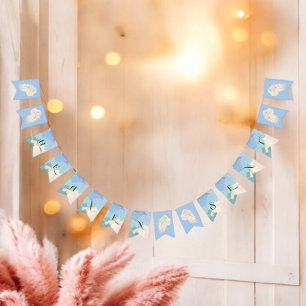 Heaven Sent Elegant Pastel Baby Shower Bunting