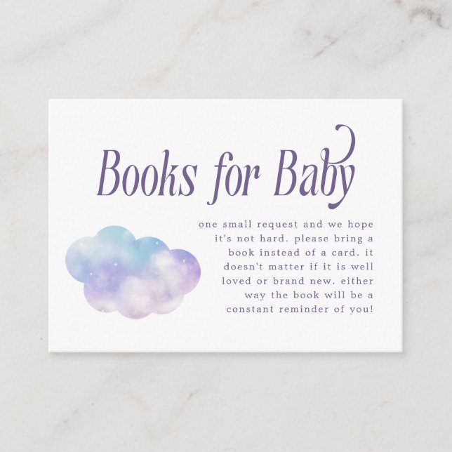 Heaven Sent Girl Baby Shower Book Request  Enclosure Card (Front)