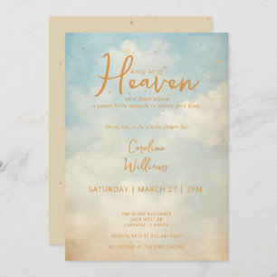 Heaven Sent Gold Gender Neutral Religious Invitation