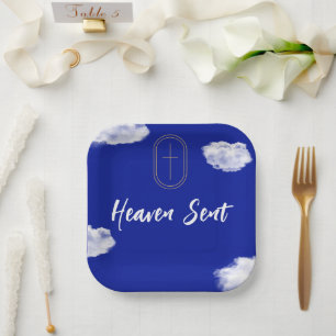 Heaven Sent New Baby Decor Theme Paper Plates