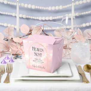 Heaven Sent Pink Clouds Celestial Baby Shower  Favour Box