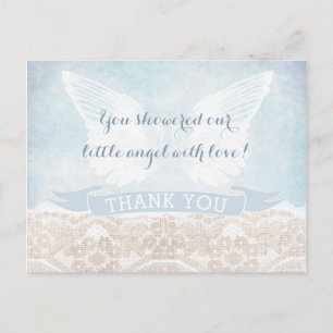 Heaven Sent Thank You Note Baby Shower Communion Postcard