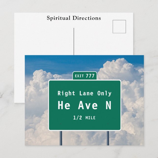 Heaven Spiritual Directions Freeway Exit Travel Postcard (Front/Back)