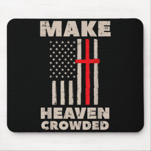 Heaven Us Flag Patriotic Christian Religious God J Mouse Pad