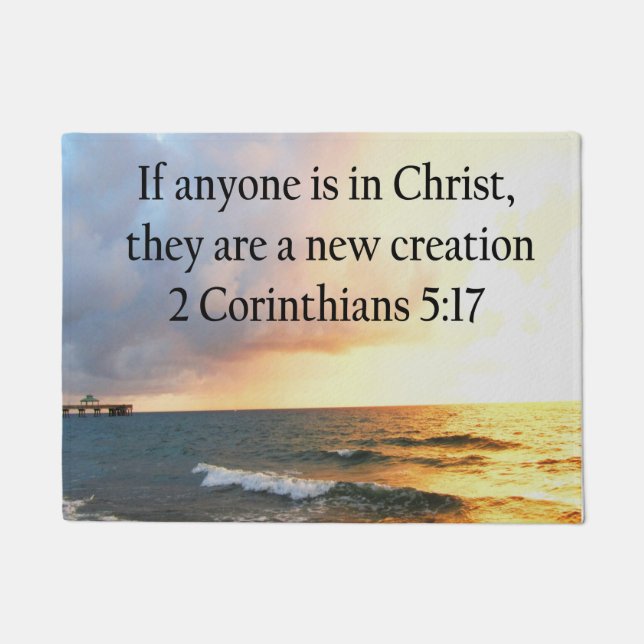 HEAVENLY 2 CORINTHIANS 5:17 OCEAN PHOTO DESIGN DOORMAT (Front)