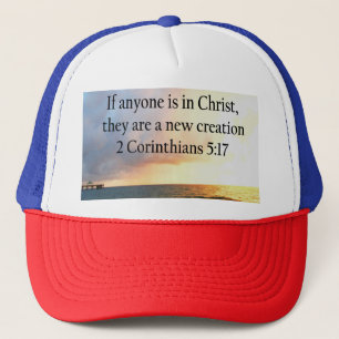 HEAVENLY 2 CORINTHIANS 5:17 OCEAN PHOTO DESIGN TRUCKER HAT