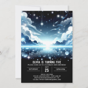 Heavenly Adorable Celestial Digital Birthday Invitation