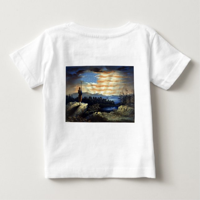 Heavenly American Flag in Sky, Zouave Civil War Baby T-Shirt (Back)