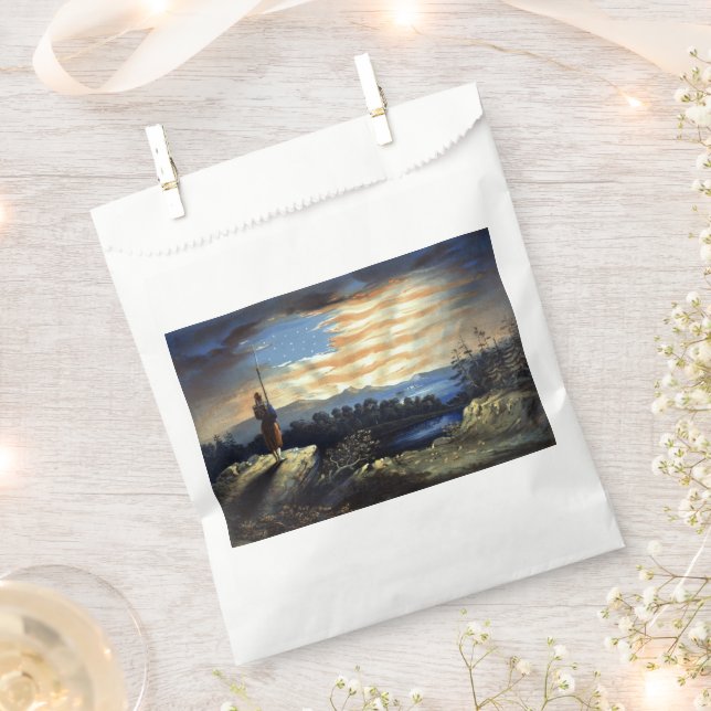 Heavenly American Flag in Sky, Zouave Civil War Favour Bag (Clipped)