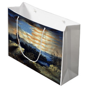 Heavenly American Flag Sunrise William Bauly Large Gift Bag