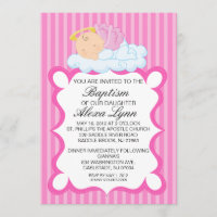 Heavenly Angel Girls Baptism Invitation