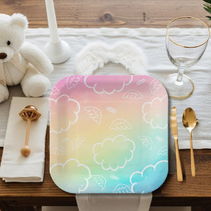  Heavenly Angel Halo Cloud  Rainbow   Paper Plate
