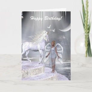 Heavenly Angel Unicorn Scene Card