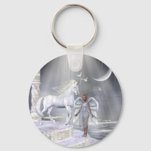 Heavenly Angel Unicorn Scene Key Ring