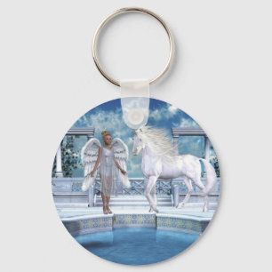 Heavenly Angel Unicorn Scene Key Ring