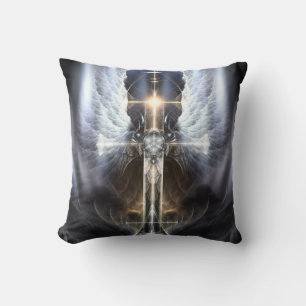 Heavenly Angel Wing Cross Decorative Pillow